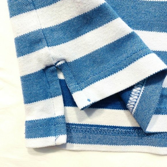 IZOD Advantage Performance Polo T-Shirt Stretch Short Sleeve Stripe Blue White M - Picture 5 of 12